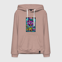 Мужская толстовка-худи Сказочные монстры в ярких неоновых красках