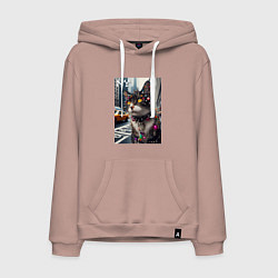 Мужская толстовка-худи Пирсинг Нью-Йоркского кота - нейросеть