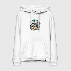 Мужская толстовка-худи Велосипед в цветах