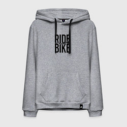 Толстовка-худи хлопковая мужская Black ride bike, цвет: меланж