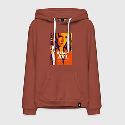 Толстовка-худи хлопковая мужская Kill bill - Uma Thurman, цвет: кирпичный
