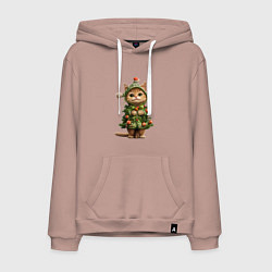 Мужская толстовка-худи Кот в костюме новогодней елки