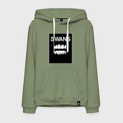 Толстовка-худи хлопковая мужская Swans Filth, цвет: авокадо