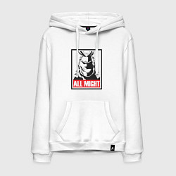 Толстовка-худи хлопковая мужская Моя геройская академия All Might, цвет: белый