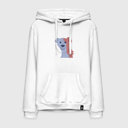 Мужская толстовка-худи Русский медведь в цветах флага триколора - полярны