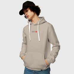 Толстовка-худи хлопковая мужская BTS Jeon Jungkook иероглифами, цвет: миндальный — фото 2