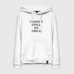 Мужская толстовка-худи Надпись на английском: мода украла мою улыбку