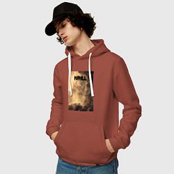 Толстовка-худи хлопковая мужская Kirill небосвод, цвет: кирпичный — фото 2