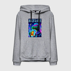 Мужская толстовка-худи Пивозавр панк - неоновое свечение