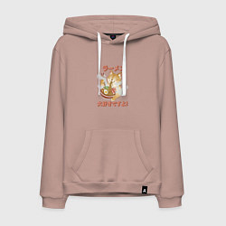 Мужская толстовка-худи Милый котик ест рамен