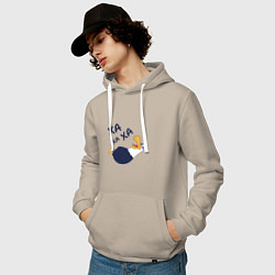 Толстовка-худи хлопковая мужская Смеющийся орел, цвет: миндальный — фото 2
