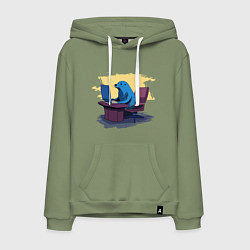 Мужская толстовка-худи Тюлень за компьютером