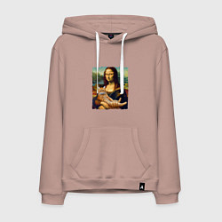 Мужская толстовка-худи Мона Лиза с рыжим котом