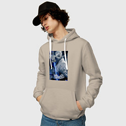 Толстовка-худи хлопковая мужская Ван-Пис Рюма Симоцуки, цвет: миндальный — фото 2