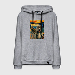 Мужская толстовка-худи Ёжик кричит на картине Эдварда Мунка - мем искусст