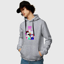 Толстовка-худи хлопковая мужская Big bang в аниме стиле, цвет: меланж — фото 2