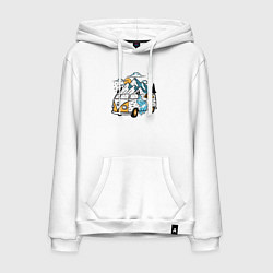 Толстовка-худи хлопковая мужская Volkswagen camper, цвет: белый