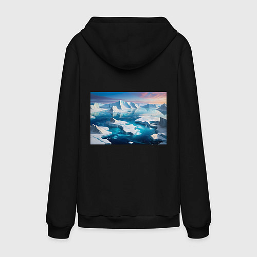 Мужская толстовка-худи Арктика льдины / Черный – фото 2
