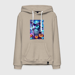 Мужская толстовка-худи Тоторо с метлой - хэллоуин