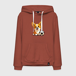 Мужская толстовка-худи Корги с футбольным мячом