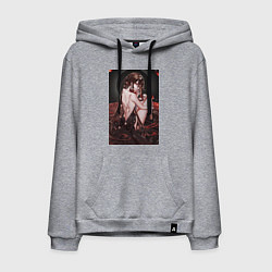 Толстовка-худи хлопковая мужская Геншин Ху Тао, цвет: меланж