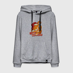 Мужская толстовка-худи Новогодний рыжий котик