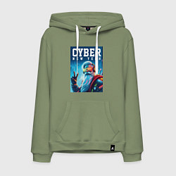 Мужская толстовка-худи Cyber new year - Santa Claus