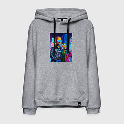 Мужская толстовка-худи Гомер и Мардж Симпсоны - киберпанк