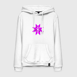 Мужская толстовка-худи Фиолетово-белая киберпанк звезда