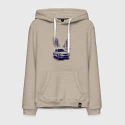 Мужская толстовка-худи Автомобиль в синих тонах