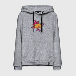 Толстовка-худи хлопковая мужская Забавный тако, цвет: меланж