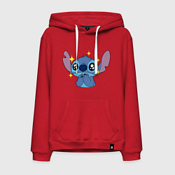 Толстовка-худи хлопковая мужская Stitch stars, цвет: красный
