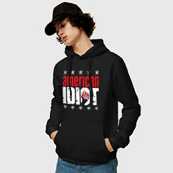 Толстовка-худи хлопковая мужская Green Day - american idiot, цвет: черный — фото 2