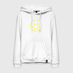 Мужская толстовка-худи Смайлик желтый