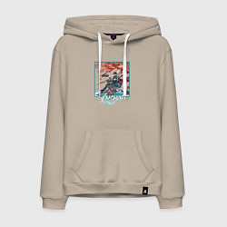 Толстовка-худи хлопковая мужская Дань Хэн, цвет: миндальный