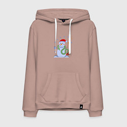 Мужская толстовка-худи Новогодний снеговик и змея