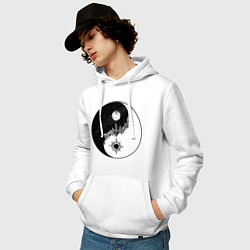 Толстовка-худи хлопковая мужская ЯнЫн, цвет: белый — фото 2