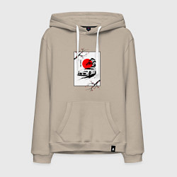 Толстовка-худи хлопковая мужская Toyota Supra sakura, цвет: миндальный