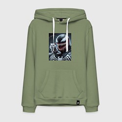 Мужская толстовка-худи Venom and funny kitten - ai art fantasy