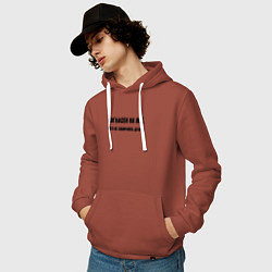 Толстовка-худи хлопковая мужская Согласен на всё, цвет: кирпичный — фото 2