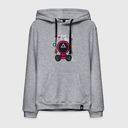 Толстовка-худи хлопковая мужская Squid game boy, цвет: меланж