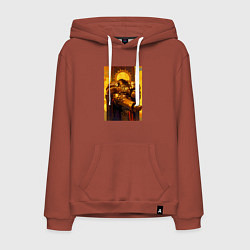 Мужская толстовка-худи Император человечества восседает на золотом троне
