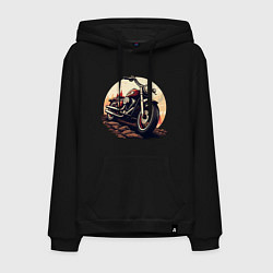 Мужская толстовка-худи Мотоцикл на фоне заката