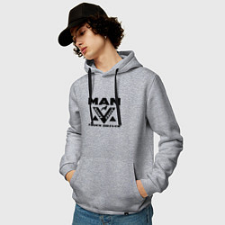 Толстовка-худи хлопковая мужская MAN дальнобойщик, цвет: меланж — фото 2