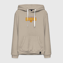 Толстовка-худи хлопковая мужская Team Los Angeles Lakers, цвет: миндальный