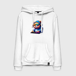 Толстовка-худи хлопковая мужская Bear cub is a player of Team Liquid - esports, цвет: белый