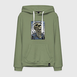 Толстовка-худи хлопковая мужская Metallica - playbill, цвет: авокадо