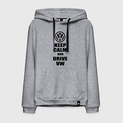 Толстовка-худи хлопковая мужская Keep Calm & Drive VW, цвет: меланж