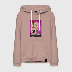 Толстовка-худи хлопковая мужская Ghostbusters - Egon and Janine, цвет: пыльно-розовый