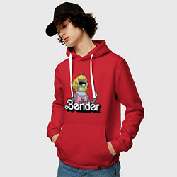 Толстовка-худи хлопковая мужская Gender Bender, цвет: красный — фото 2